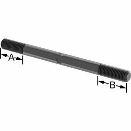 BSC PREFERRED Black-Oxide Steel Threaded on Both Ends Stud 3/4-10 Thread Size 10 Long 90281A866